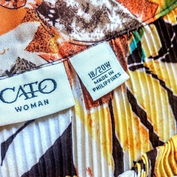 Cato Woman Floral Print Pleaded Top Sz 18-20 - Picture 7 of 8
